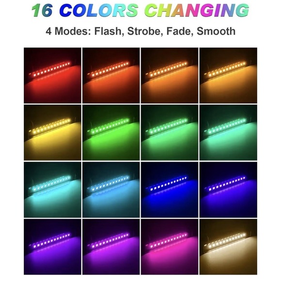 DOREIO RGB LED Wall Sconce 6 Pack Outdoor Hardscape Stair Deck Lights Black - Picture 3 of 10